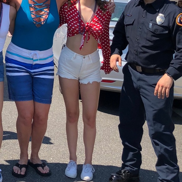 Polka Dot Front Tie Top - Picture 2 of 2